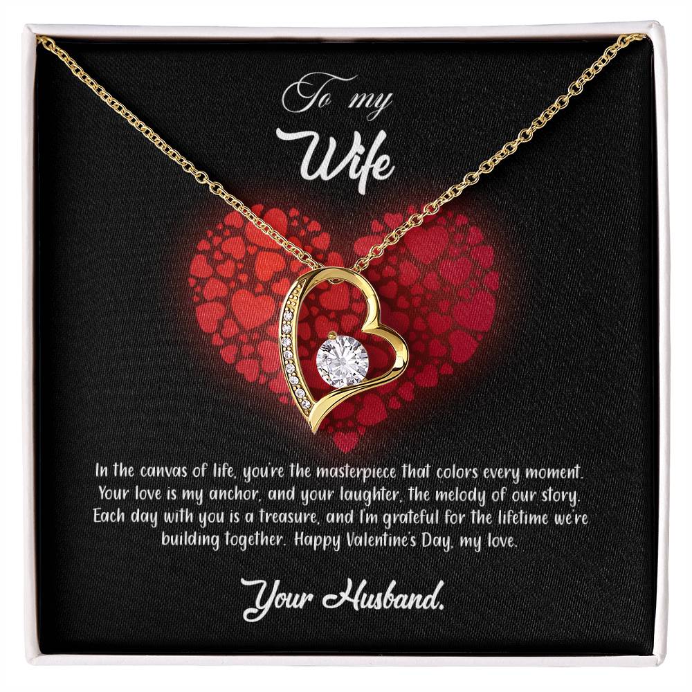 valentine-23a Forever Love Necklace, Gift to my Wife with Beautiful Message Card