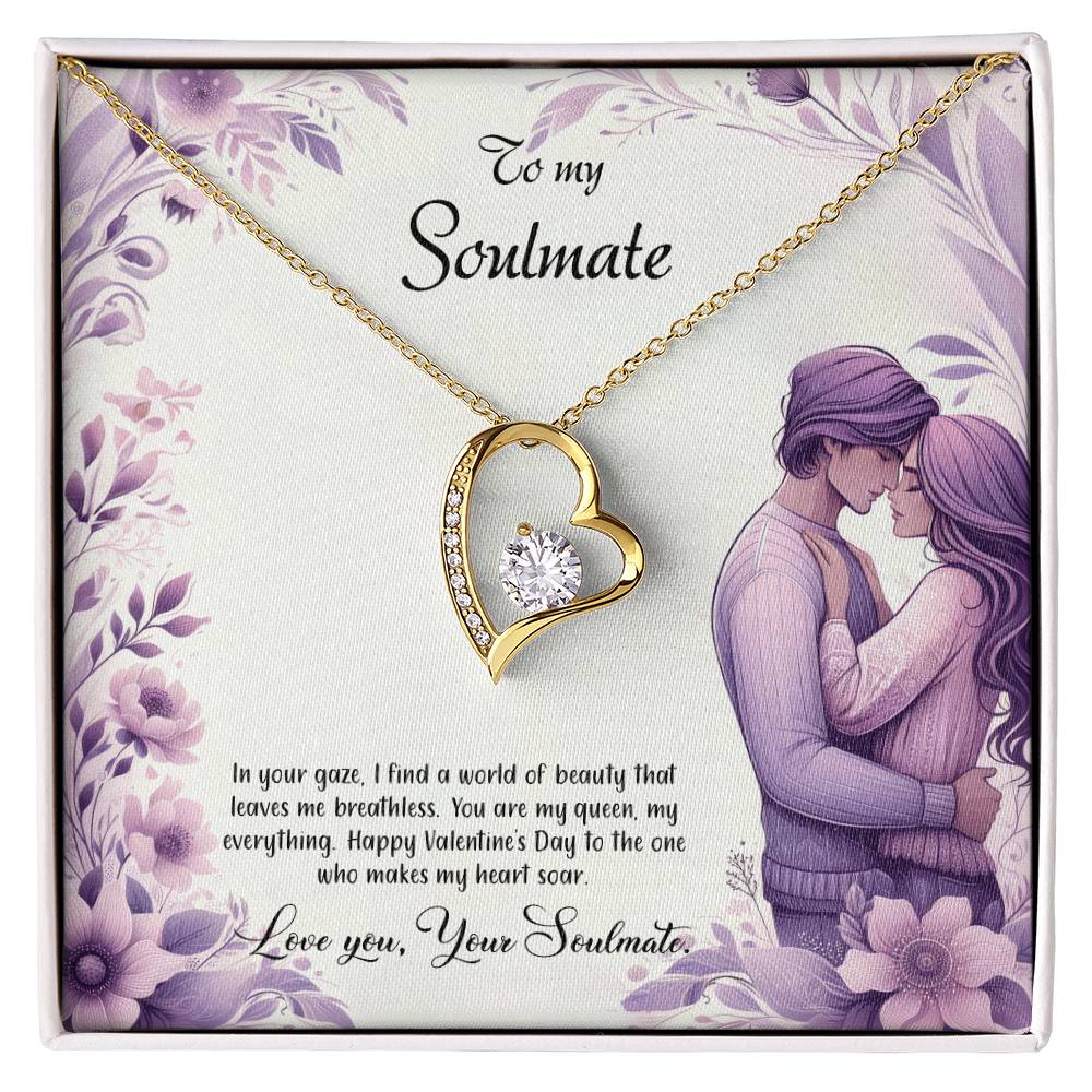 Valentine-st25b Forever Love Necklace, Gift to My Soulmate with Beautiful Message Card