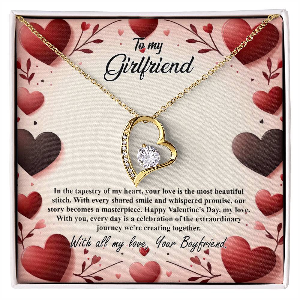 Valentine-st7c Forever Love Necklace, Gift to my Girlfriend with Beautiful Message Card