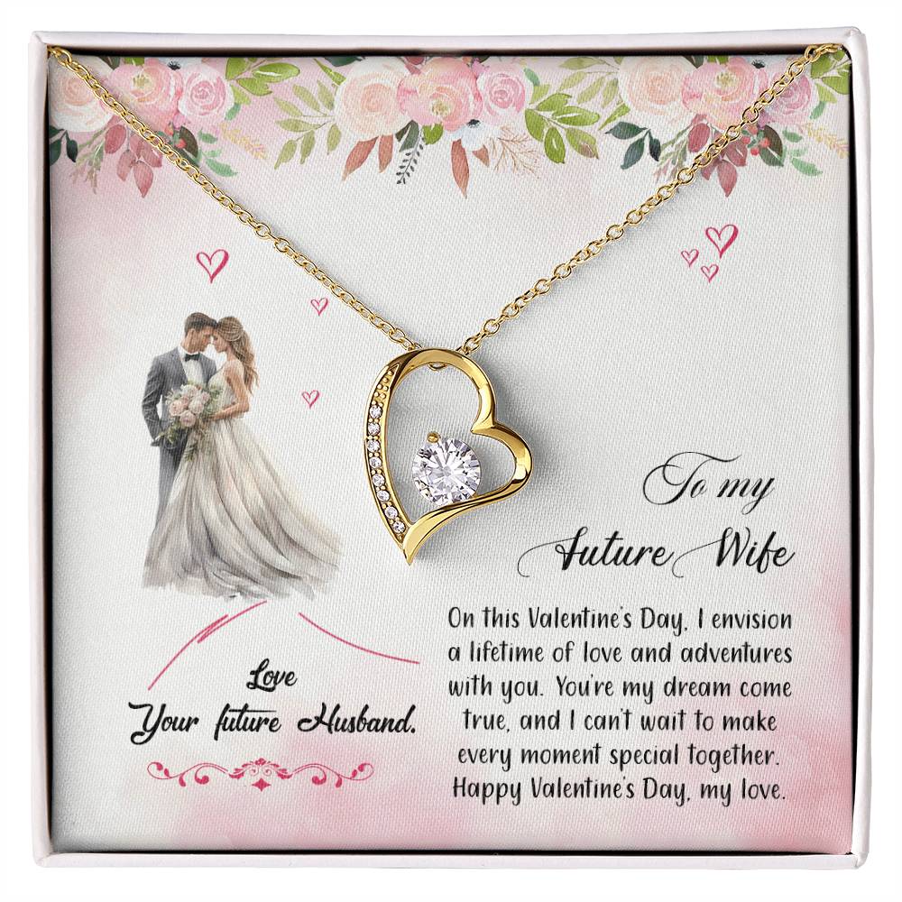 valentine-6d Forever Love Necklace, Gift to my Future Wife with Beautiful Message Card