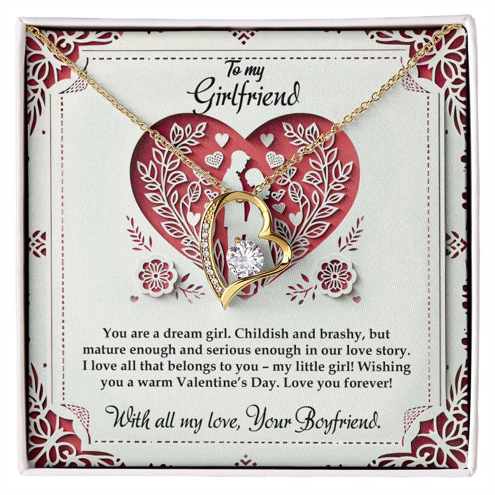 Valentine-st16c Forever Love Necklace, Gift to my Girlfriend with Beautiful Message Card