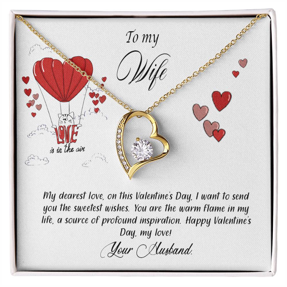 valentine-24a Forever Love Necklace, Gift to my Wife with Beautiful Message Card