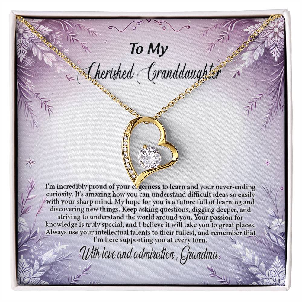 4054c Forever Love Necklace, Gift to my Granddaughter with Beautiful Message Card