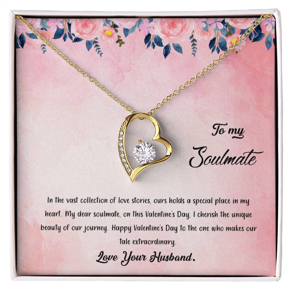 valentine-38b Forever Love Necklace, Gift to My Soulmate with Beautiful Message Card