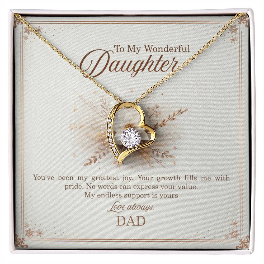 95318 c Forever Love Necklace, Gift to my Daughter with Beautiful Message Card