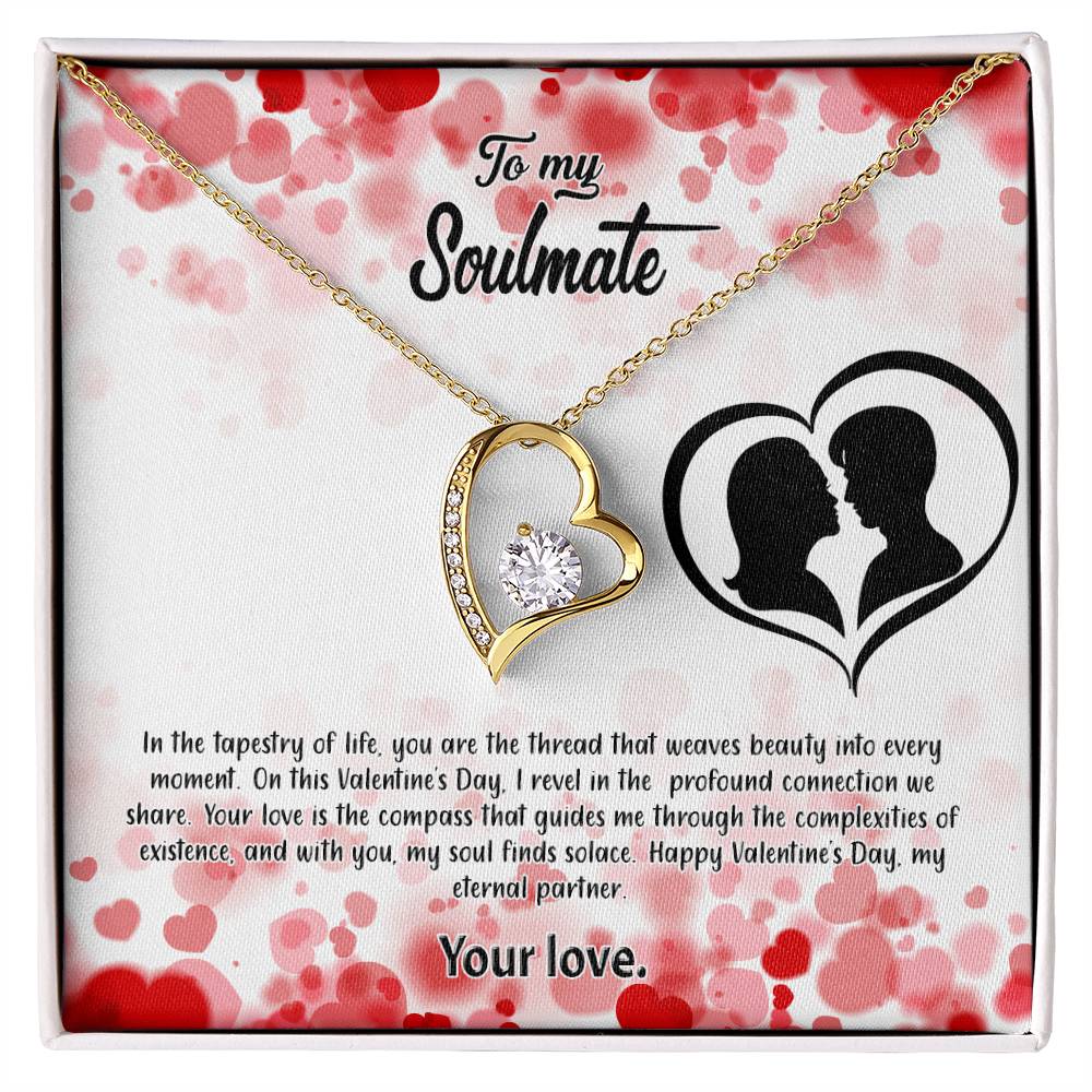 valentine-36b Forever Love Necklace, Gift to My Soulmate with Beautiful Message Card