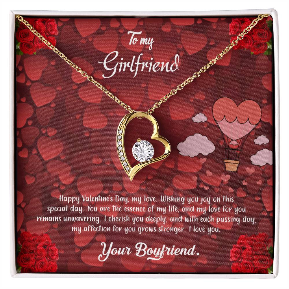 valentine-27c Forever Love Necklace, Gift to my Girlfriend with Beautiful Message Card