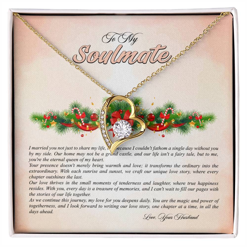 4009b Forever Love Necklace, Gift to My Soulmate with Beautiful Message Card