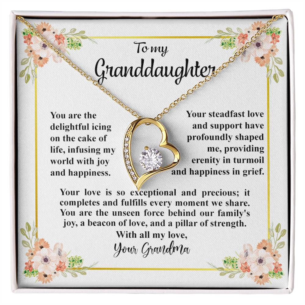 4032c Forever Love Necklace, Gift to my Granddaughter with Beautiful Message Card