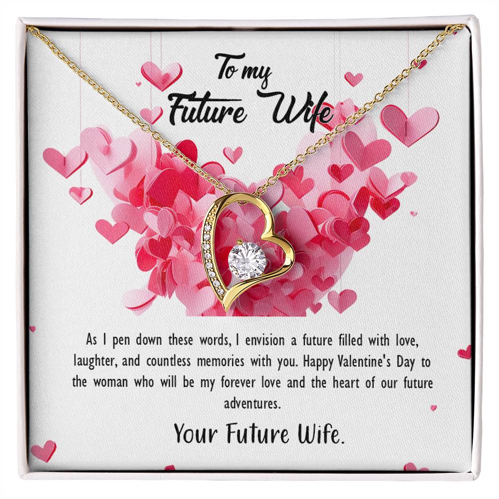 valentine-26d Forever Love Necklace, Gift to my Future Wife with Beautiful Message Card