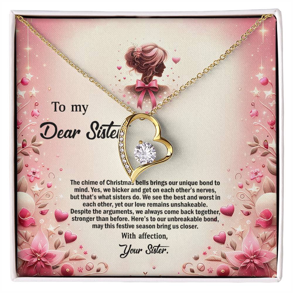 4058e Forever Love Necklace, Gift to my Sister with Beautiful Message Card