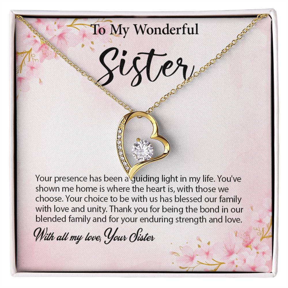 4029c Forever Love Necklace, Gift to my Sister with Beautiful Message Card