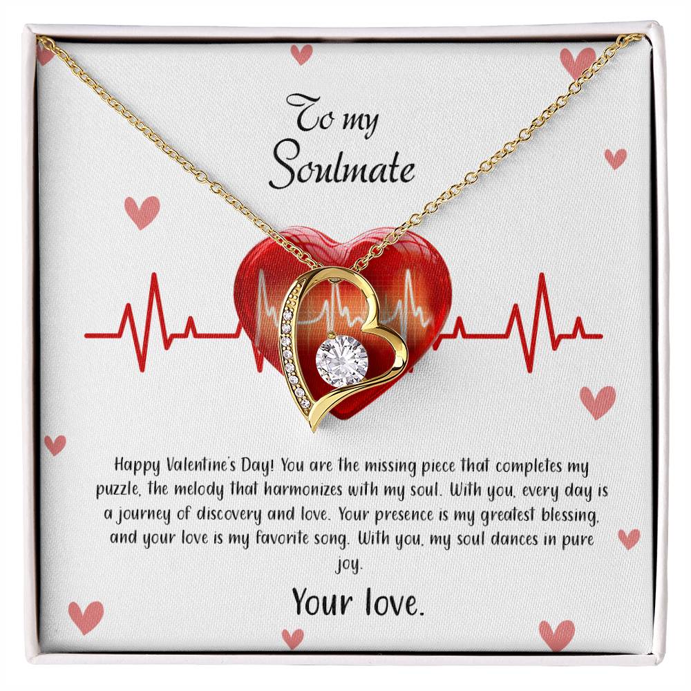 valentine-33b Forever Love Necklace, Gift to My Soulmate with Beautiful Message Card