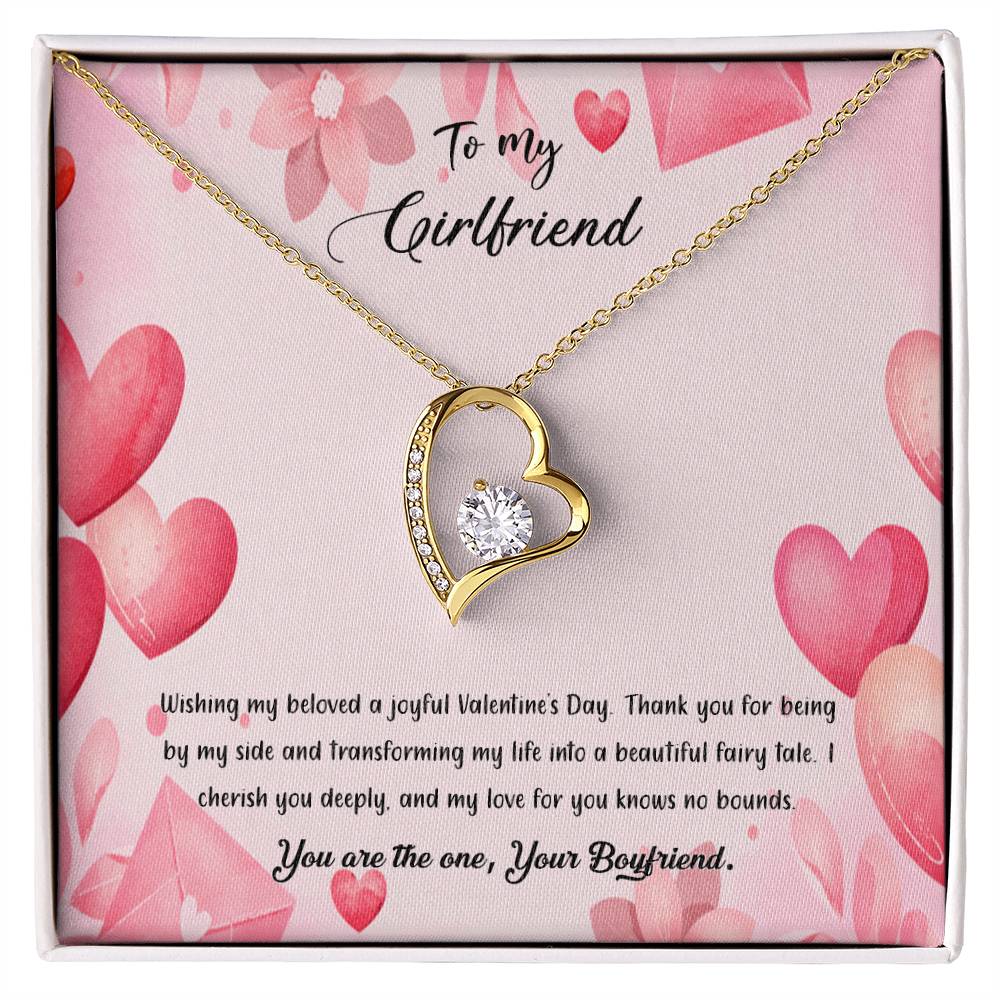 valentine-37c Forever Love Necklace, Gift to my Girlfriend with Beautiful Message Card