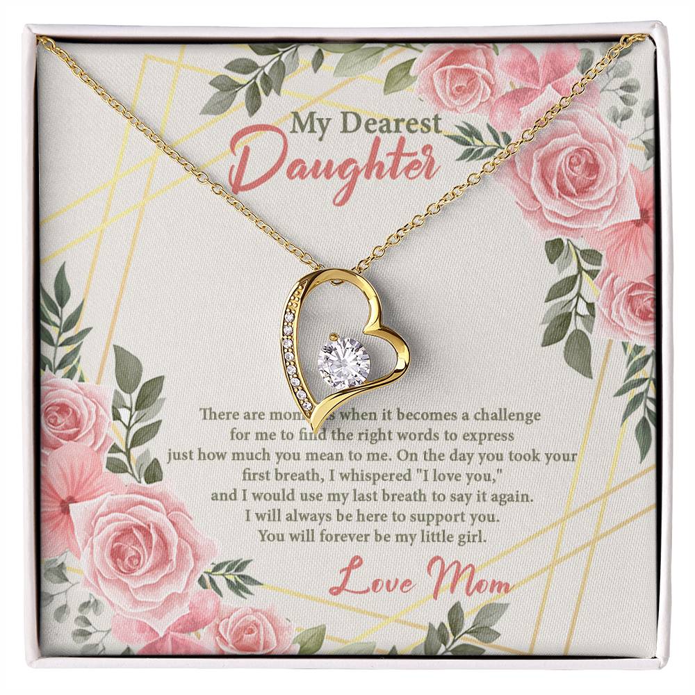 4021b Forever Love Necklace, Gift to my Daughter with Beautiful Message Card