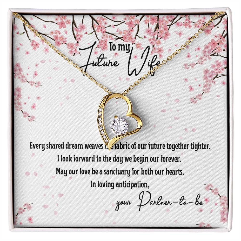 4040 b Forever Love Necklace, Gift to my Future Wife with Beautiful Message Card