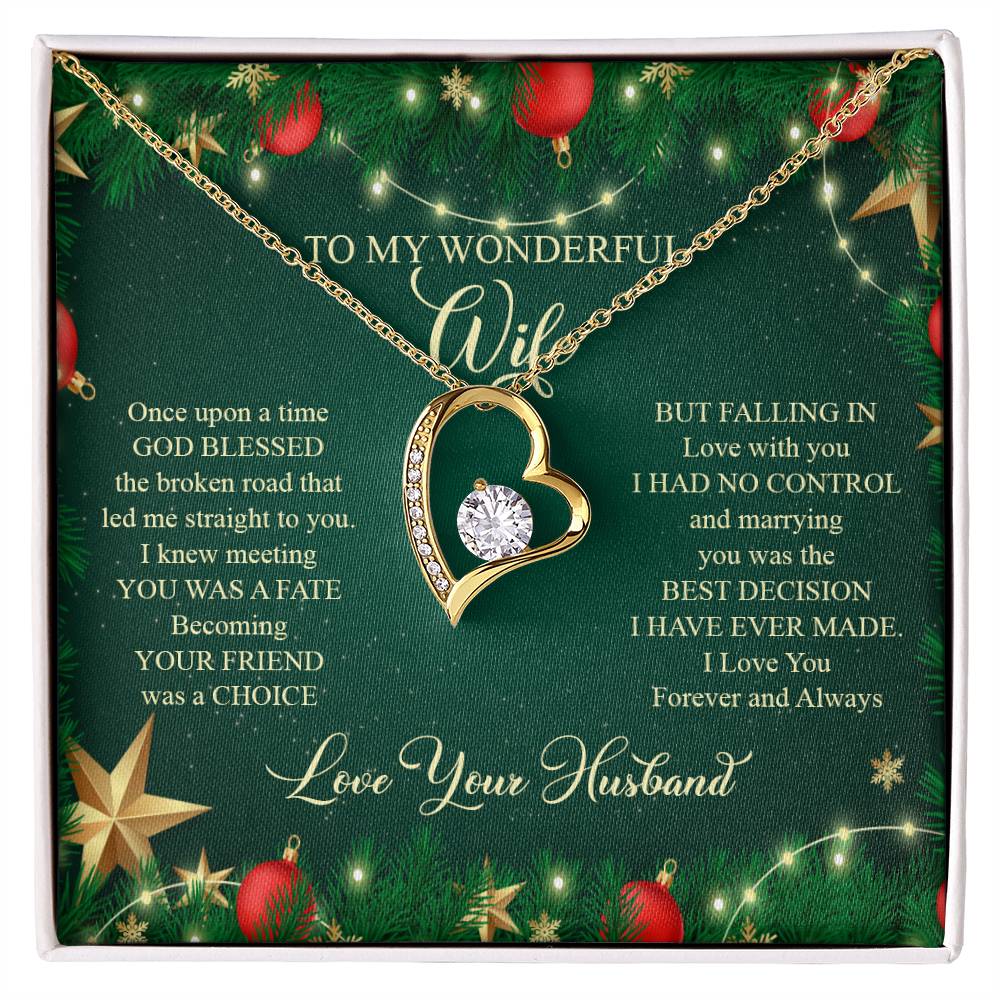 93045a Forever Love Necklace, Gift to my Wife with beautiful Message Card