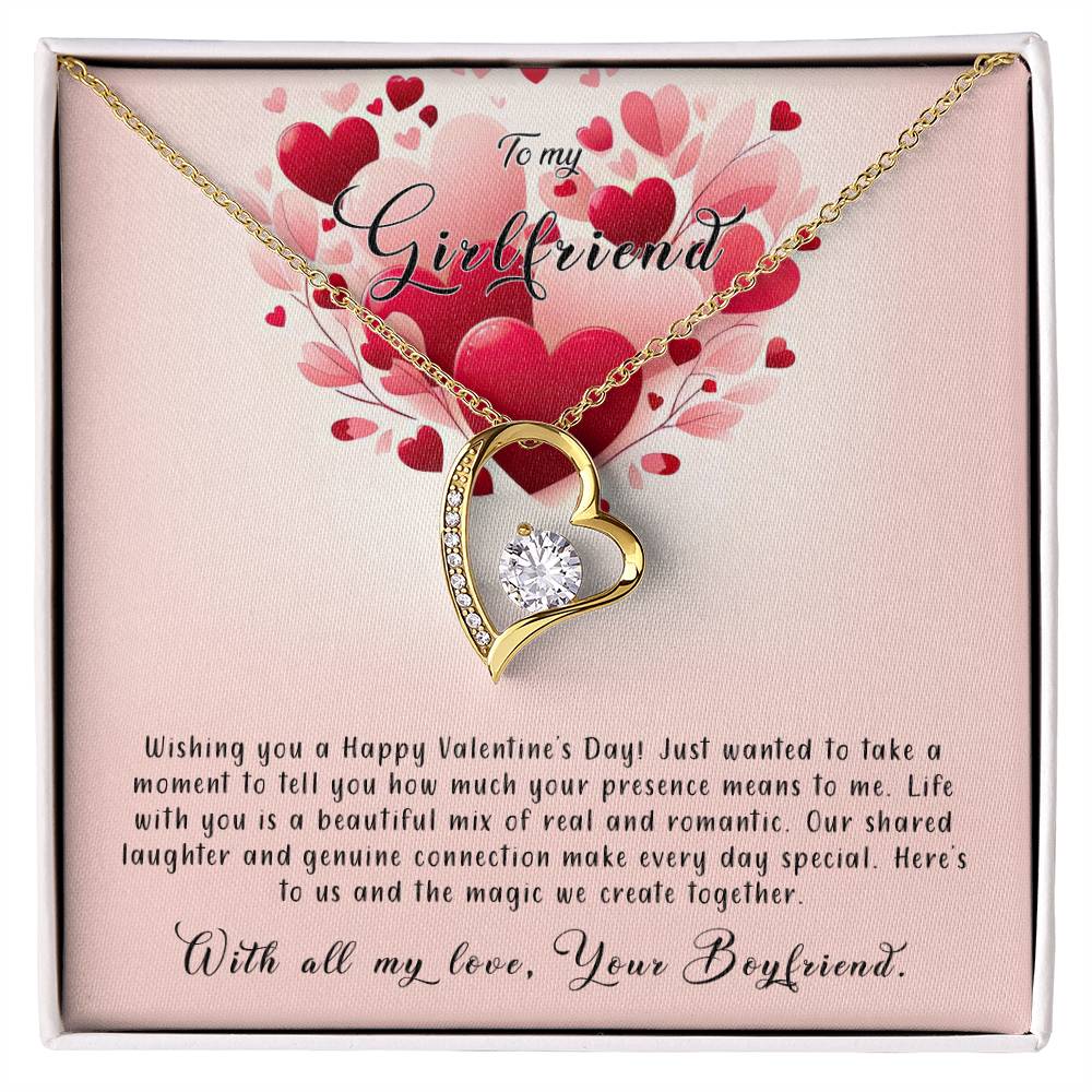 Valentine-st8c Forever Love Necklace, Gift to my Girlfriend with Beautiful Message Card