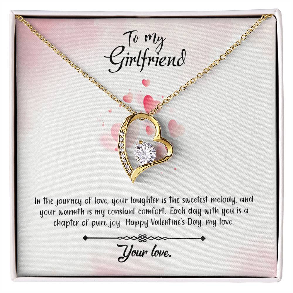 valentine-12c Forever Love Necklace, Gift to my Girlfriend with Beautiful Message Card