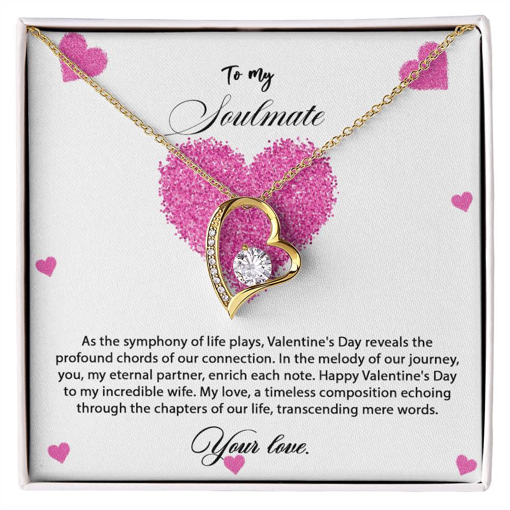 valentine-8b Forever Love Necklace, Gift to My Soulmate with Beautiful Message Card