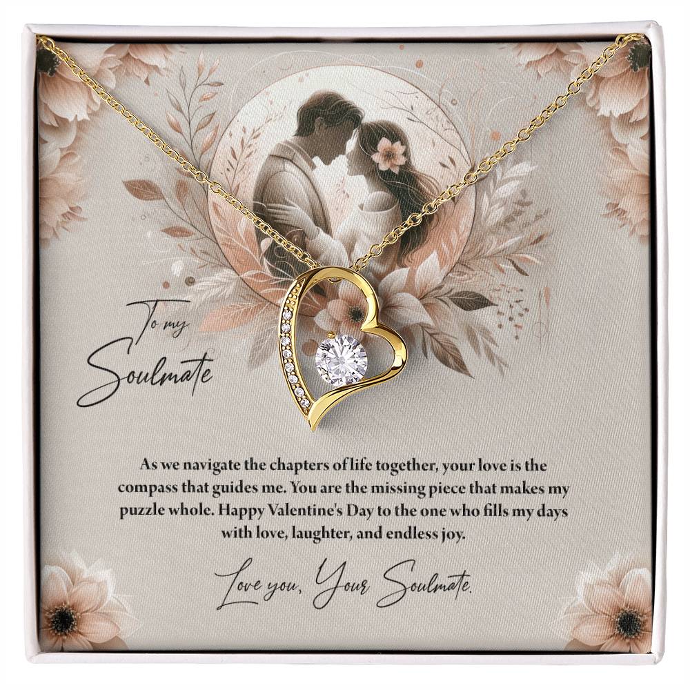 Valentine-st27b Forever Love Necklace, Gift to My Soulmate with Beautiful Message Card