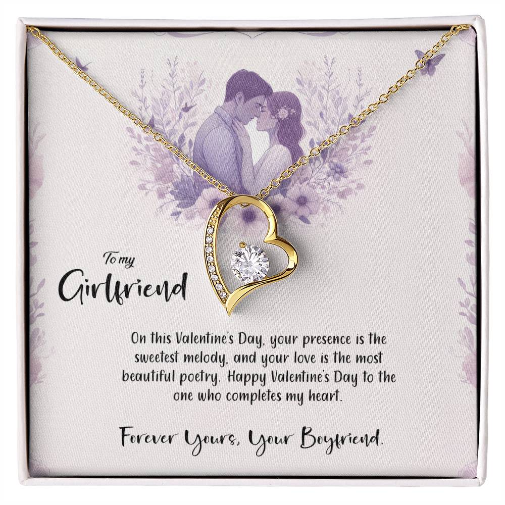 Valentine-st14c Forever Love Necklace, Gift to my Girlfriend with Beautiful Message Card