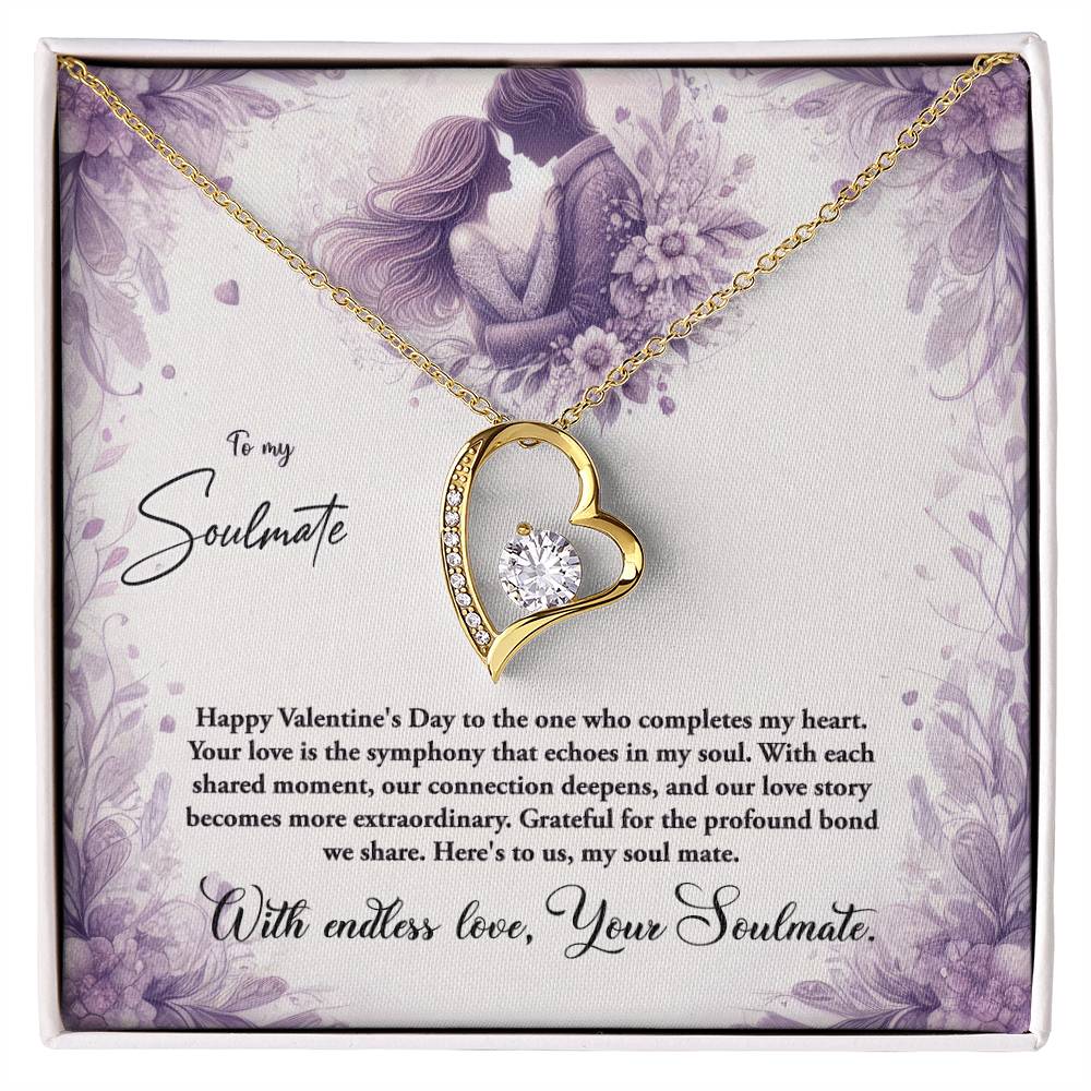 Valentine-st10b Forever Love Necklace, Gift to My Soulmate with Beautiful Message Card