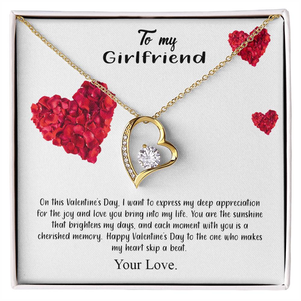 valentine-17c Forever Love Necklace, Gift to my Girlfriend with Beautiful Message Card