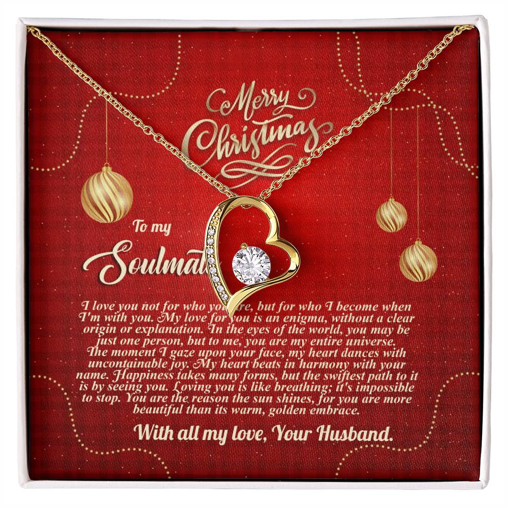 94096c Forever Love Necklace, Gift to My Soulmate with Beautiful Message Card