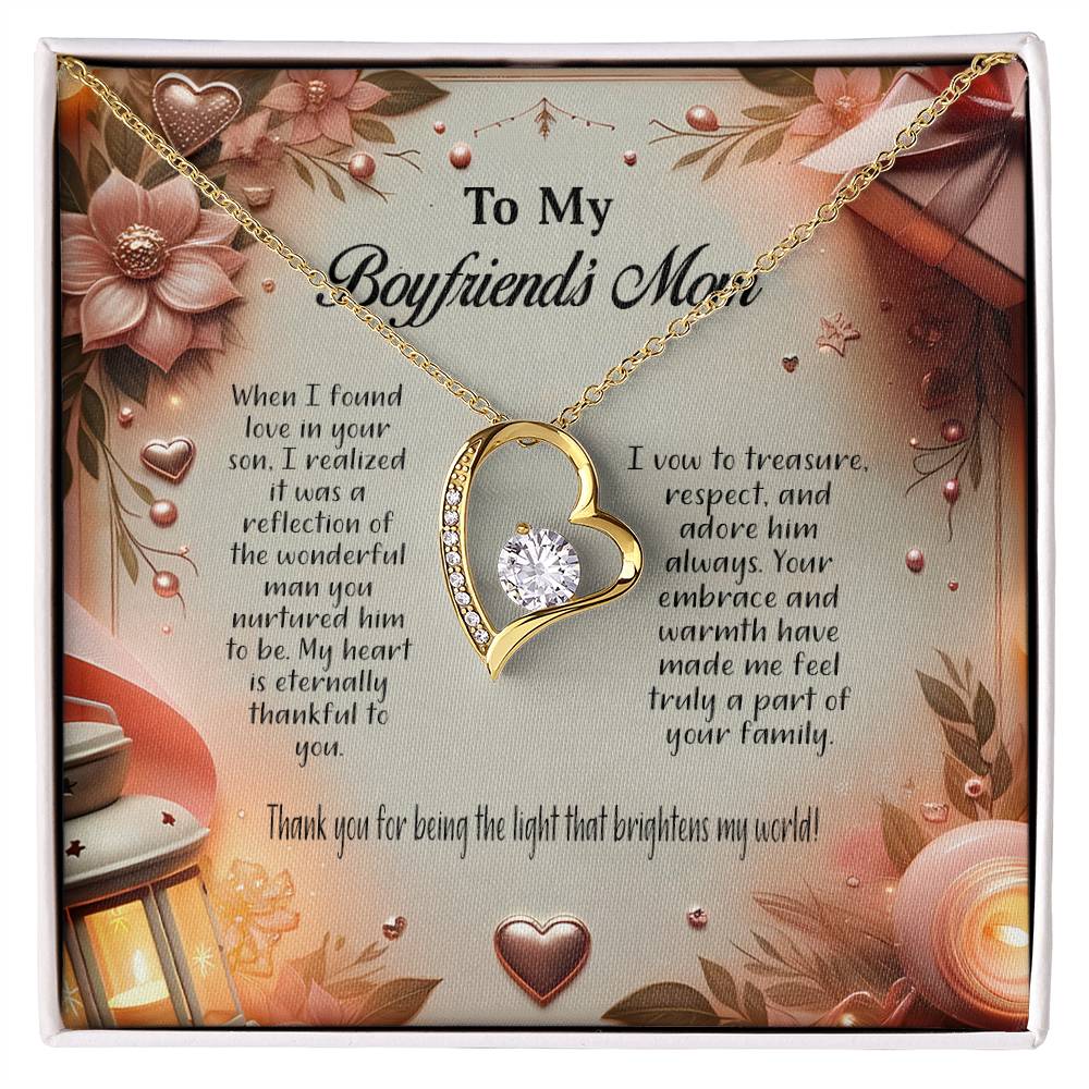 4044a Forever Love Necklace, Gift to my Boyfriend's Mom with Beautiful Message Card