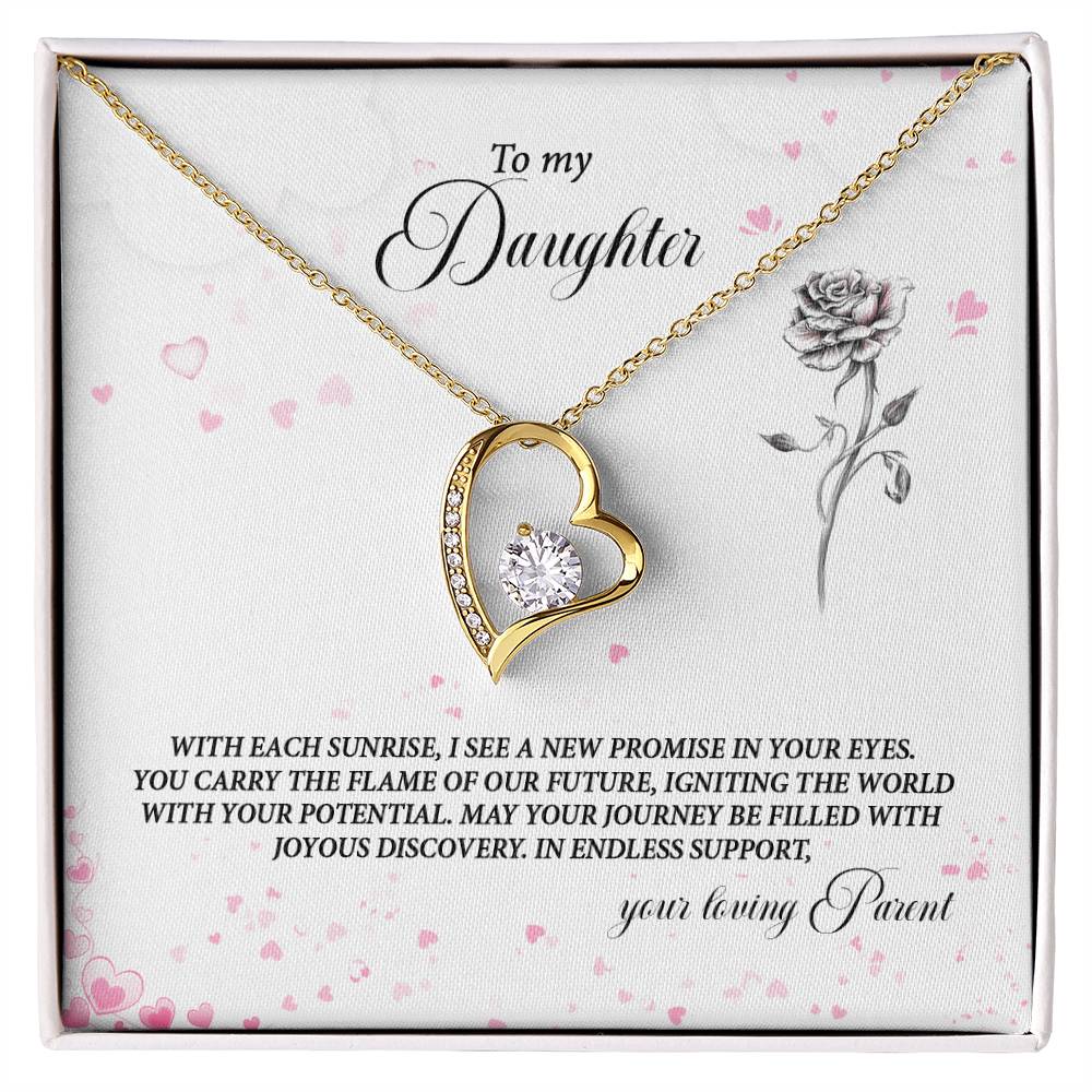 4037a Forever Love Necklace, Gift to my Daughter with Beautiful Message Card