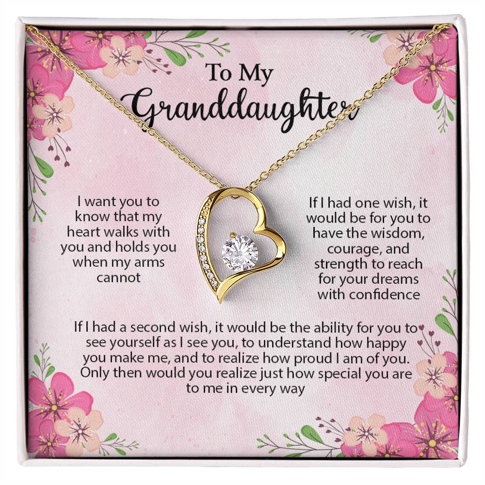 4035 Forever Love Necklace, Gift to my Granddaughter with Beautiful Message Card