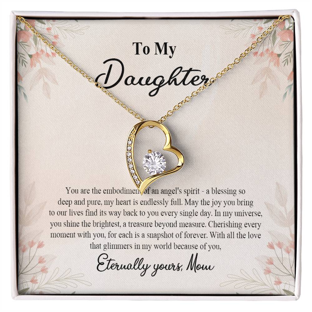 4025b Forever Love Necklace, Gift to my Daughter with Beautiful Message Card