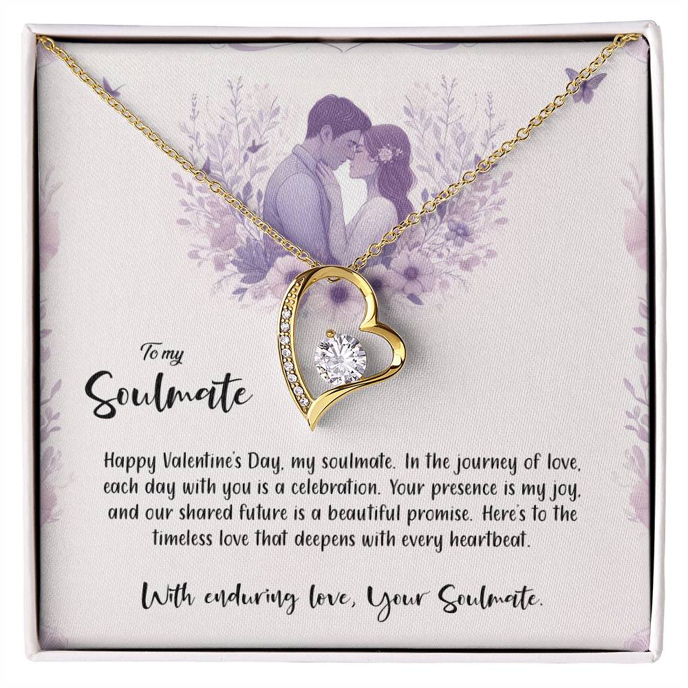 Valentine-st14b Forever Love Necklace, Gift to My Soulmate with Beautiful Message Card