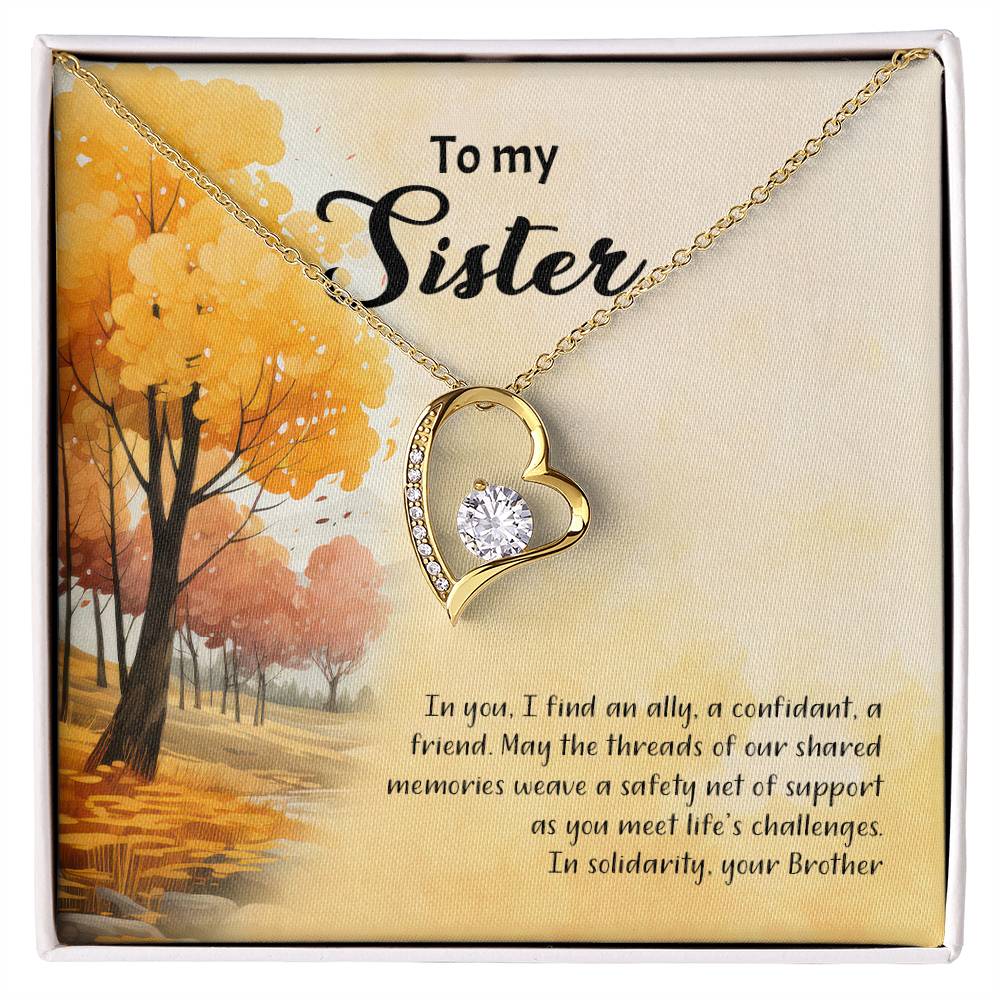 4041b Forever Love Necklace, Gift to my Sister with Beautiful Message Card