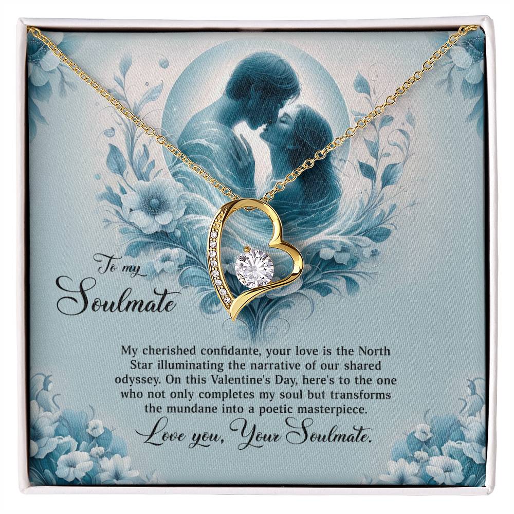 Valentine-st29b Forever Love Necklace, Gift to My Soulmate with Beautiful Message Card