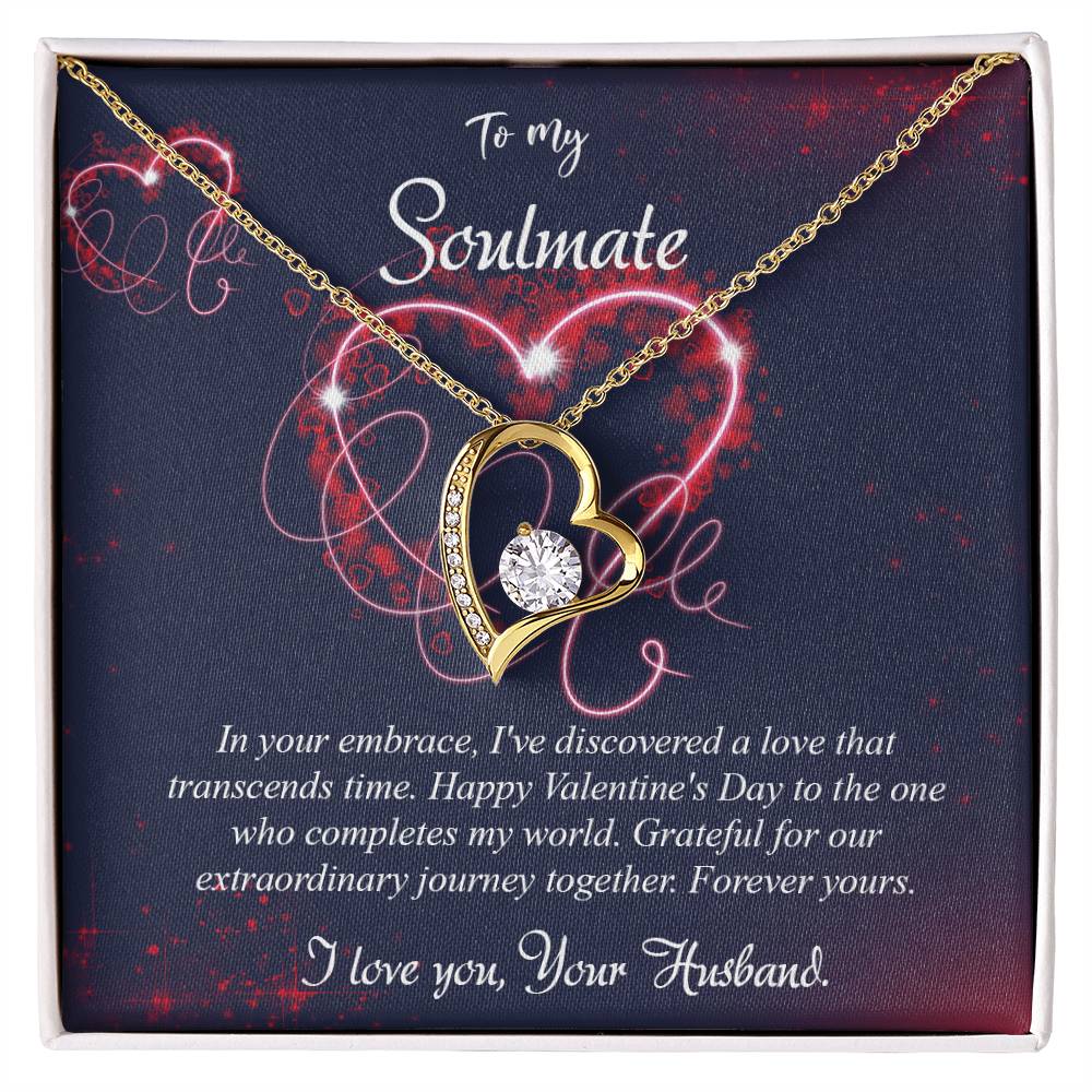 valentine-7b Forever Love Necklace, Gift to My Soulmate with Beautiful Message Card