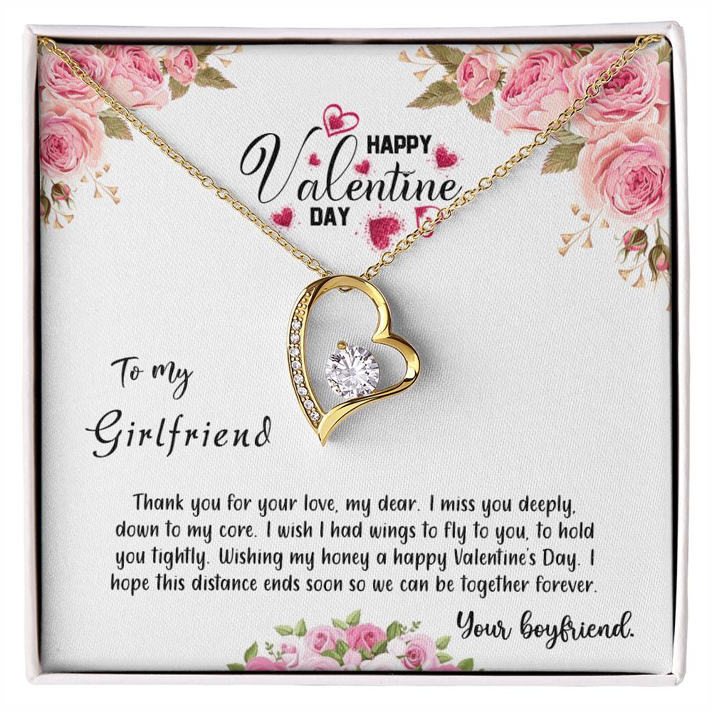 valentine-31c Forever Love Necklace, Gift to my Girlfriend with Beautiful Message Card