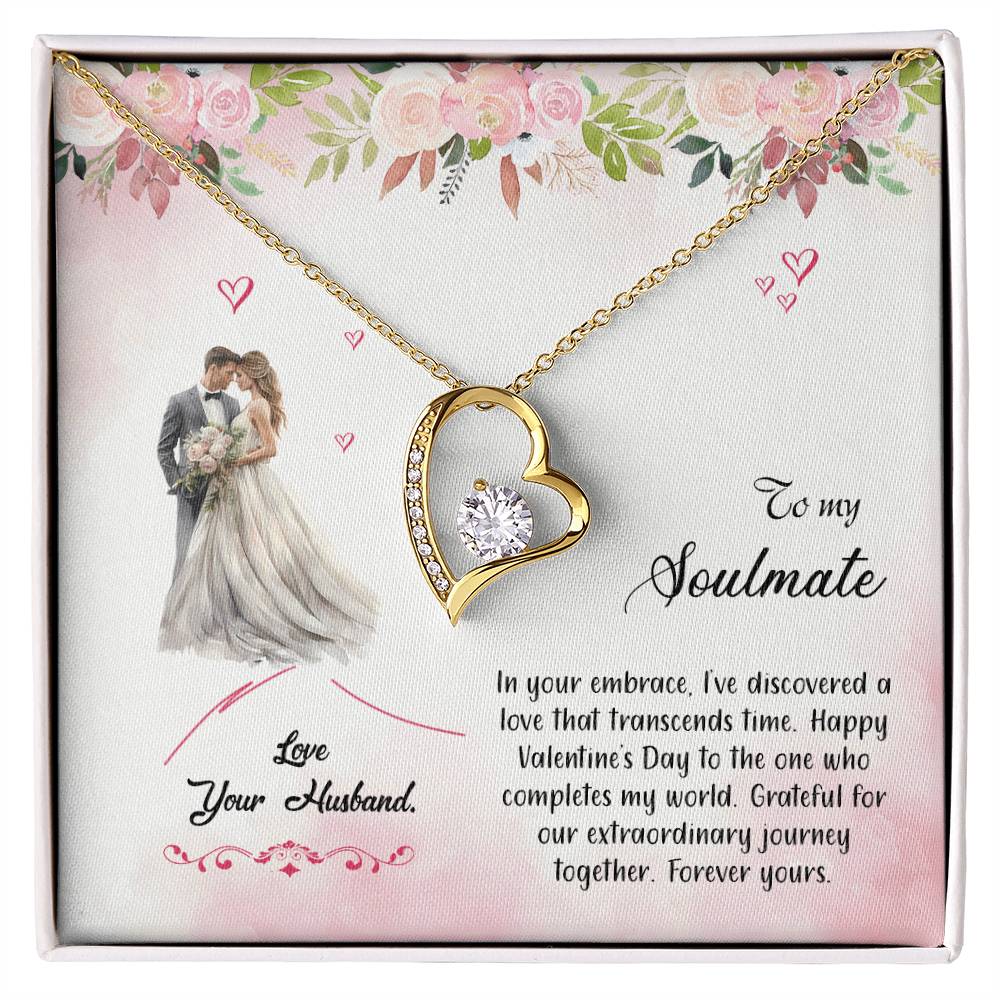 valentine-6b Forever Love Necklace, Gift to My Soulmate with Beautiful Message Card