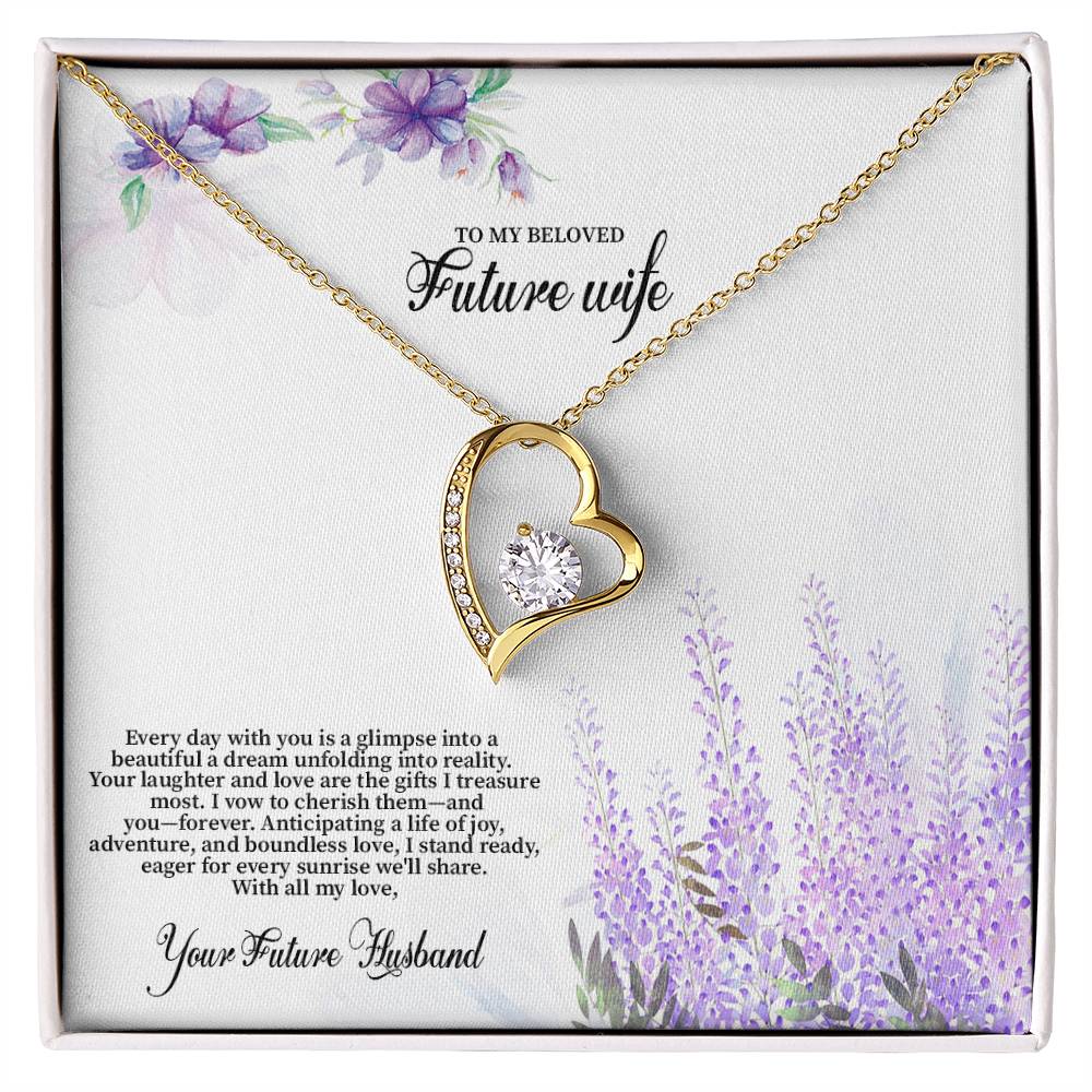 4030 (3) Forever Love Necklace, Gift to my Future Wife with Beautiful Message Card