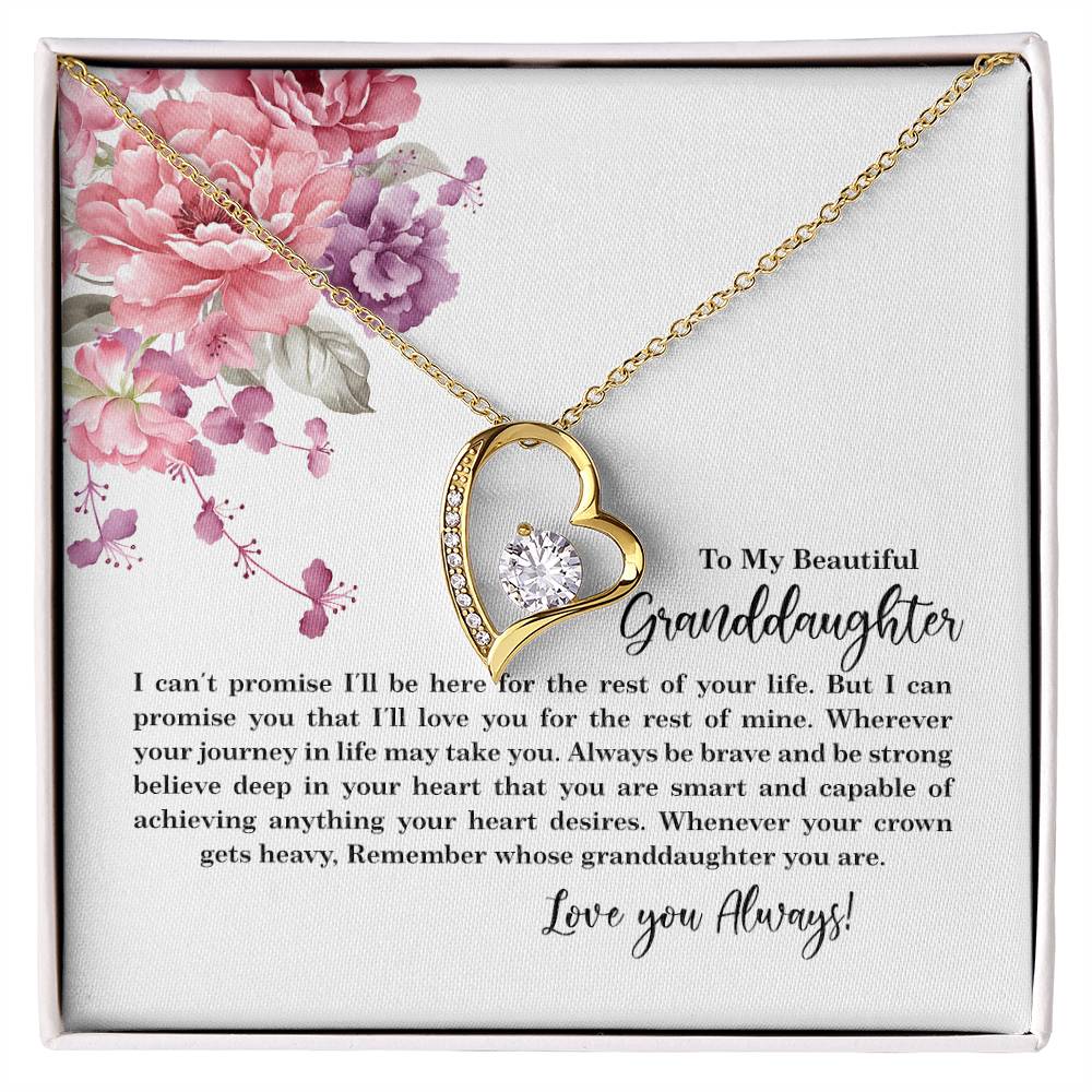 4027c Forever Love Necklace, Gift to my Granddaughter with Beautiful Message Card