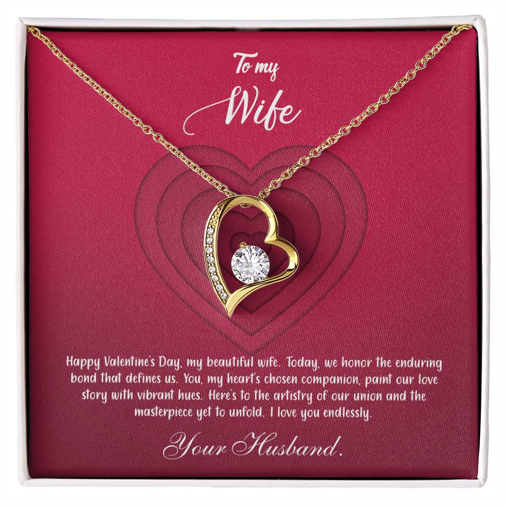 valentine-9a Forever Love Necklace, Gift to my Wife with Beautiful Message Card