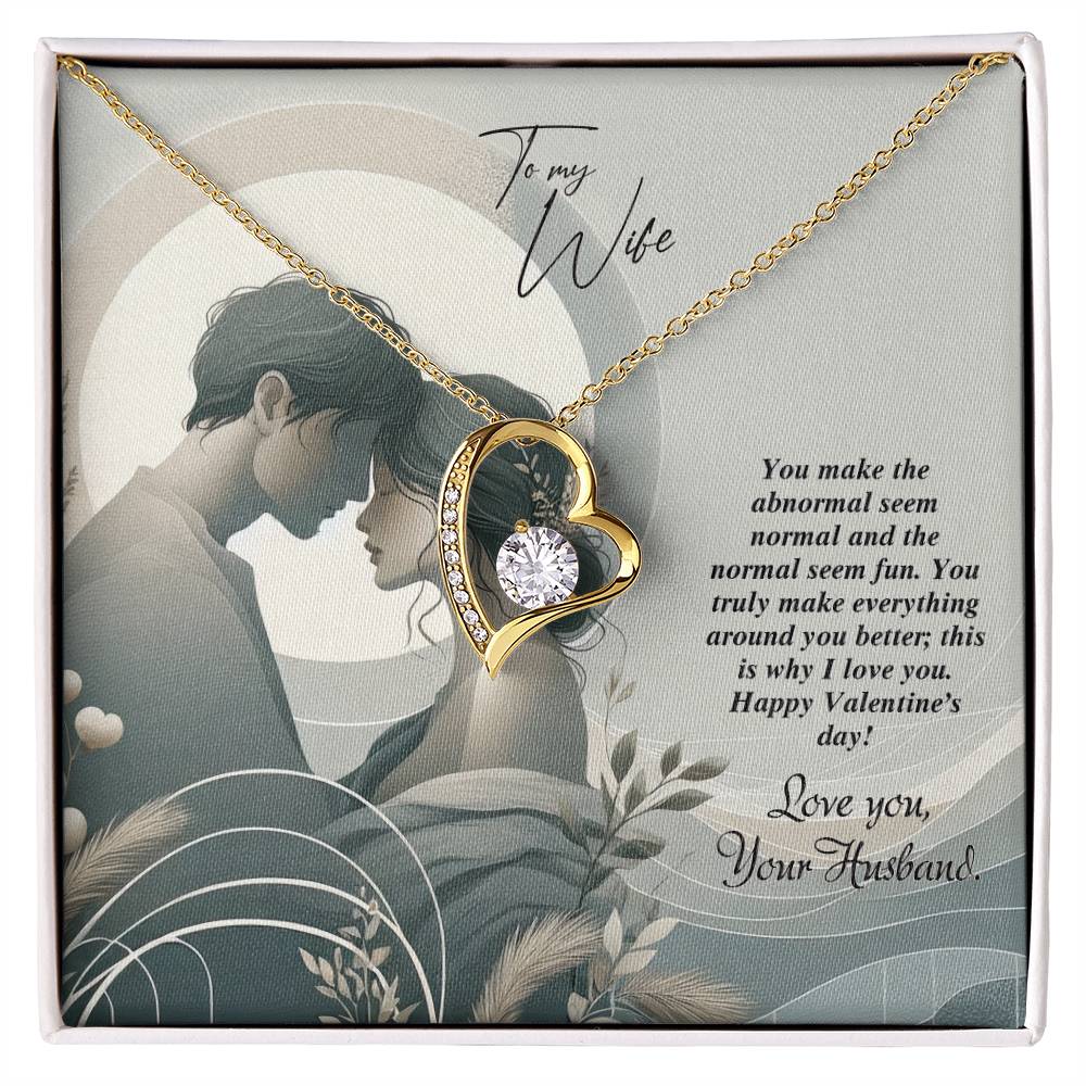 Valentine-st22a Forever Love Necklace, Gift to my Wife with Beautiful Message Card