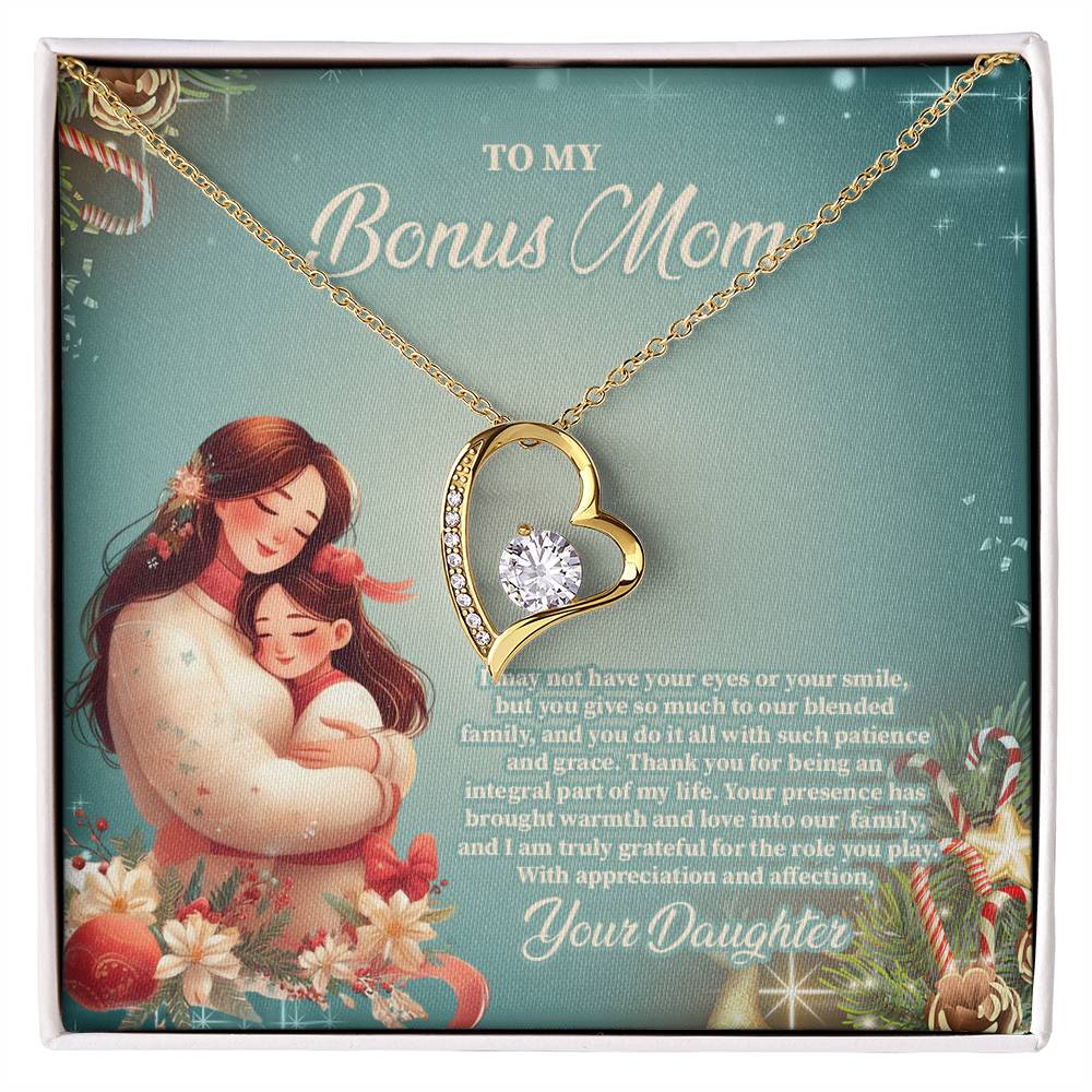 4024c Forever Love Necklace, Gift to my Stepmom with Beautiful Message Card