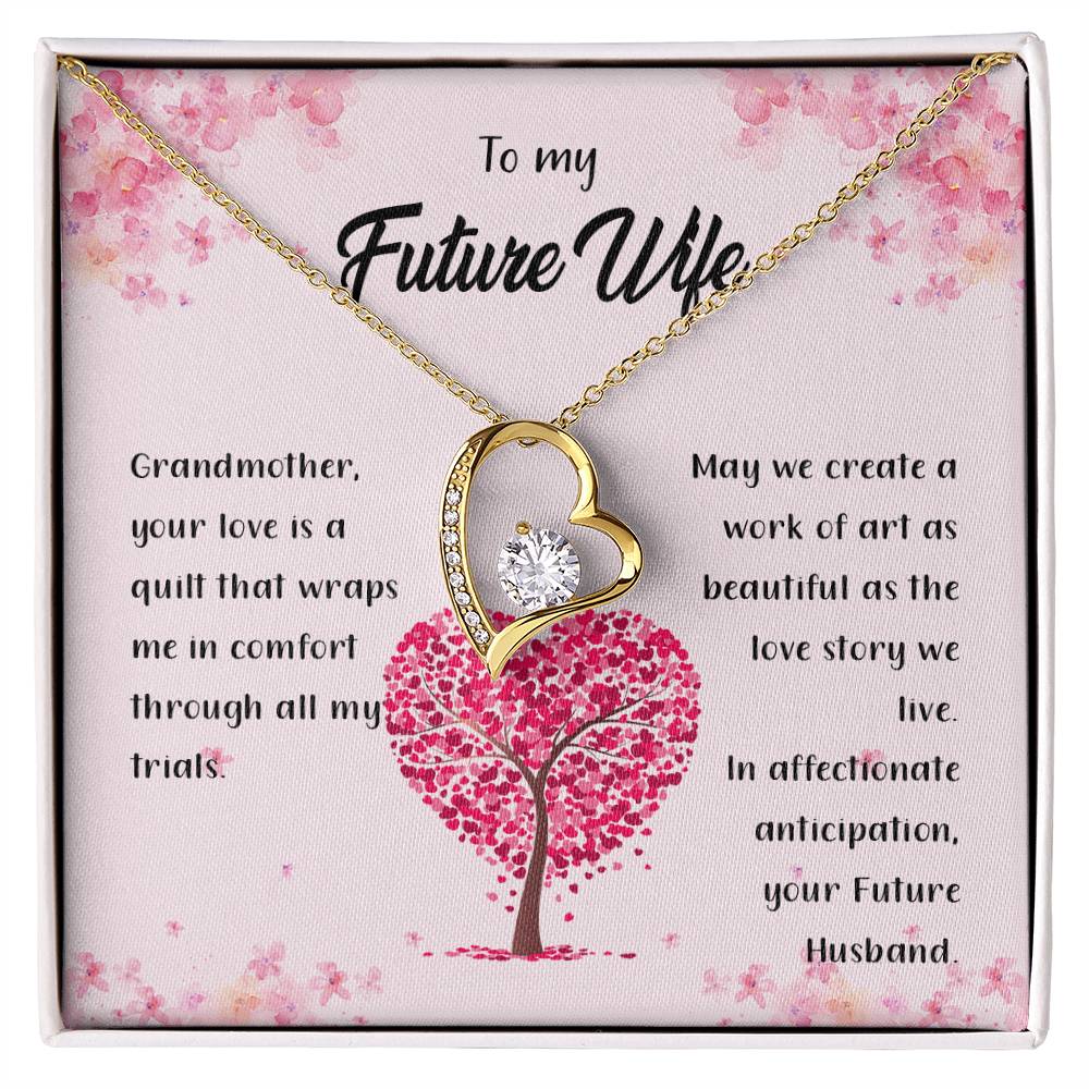 4042b fix Forever Love Necklace, Gift to my Future Wife with Beautiful Message Card