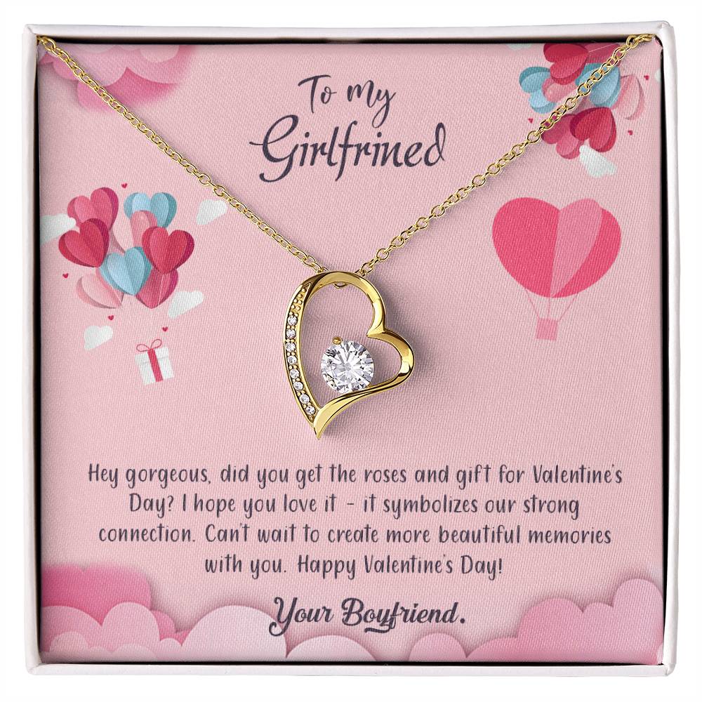 valentine-28c Forever Love Necklace, Gift to my Girlfriend with Beautiful Message Card