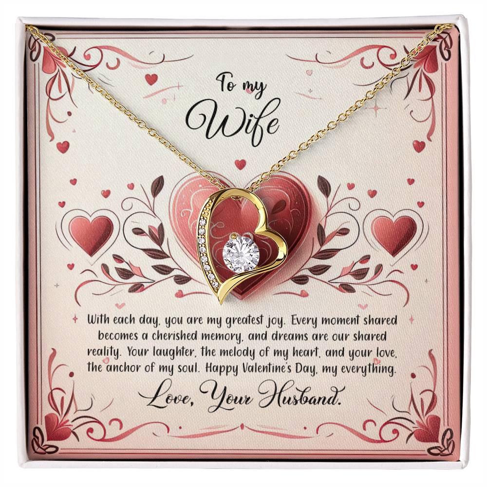 Valentine-st12a Forever Love Necklace, Gift to my Wife with Beautiful Message Card