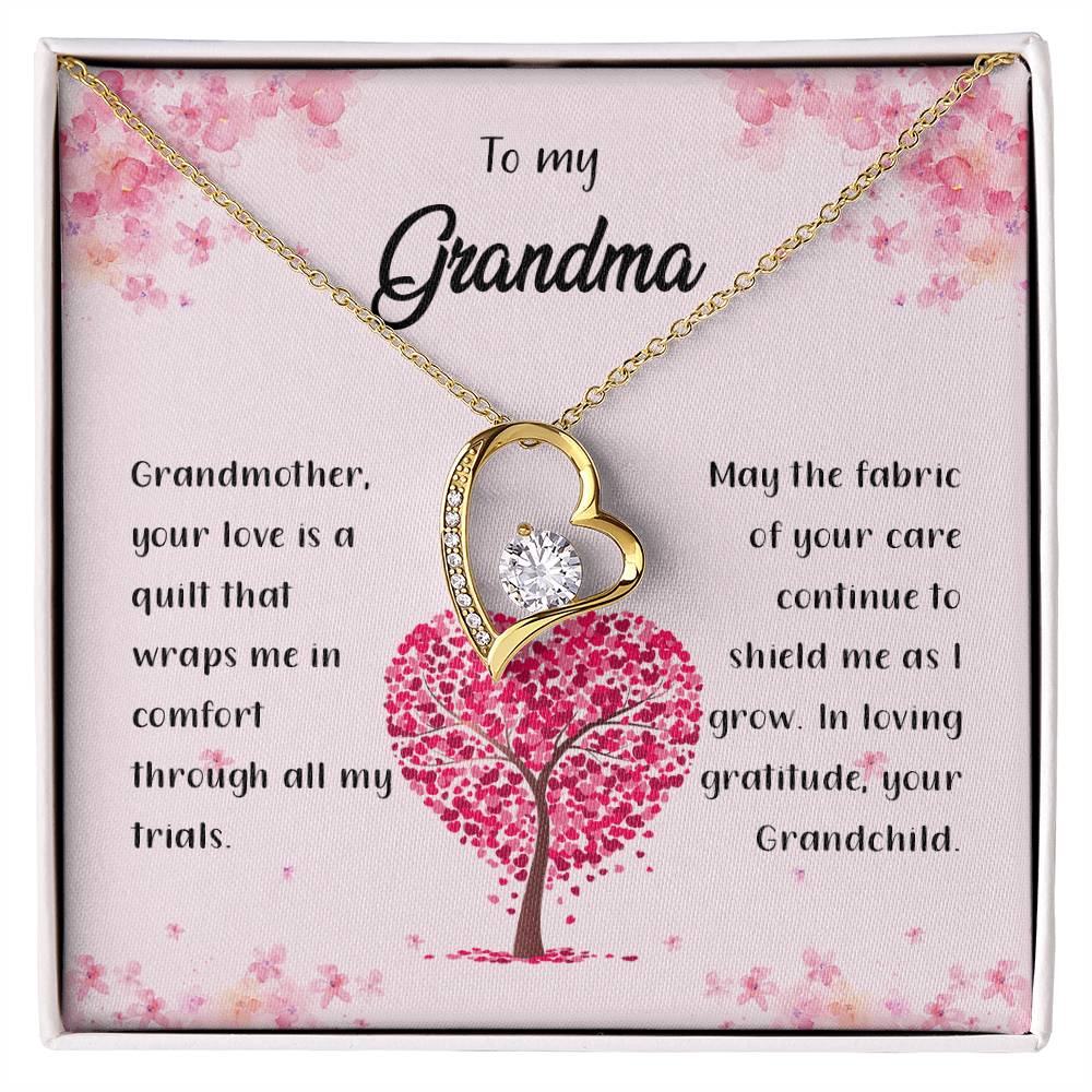 4042a Forever Love Necklace, Gift to my Grandma with Beautiful Message Card