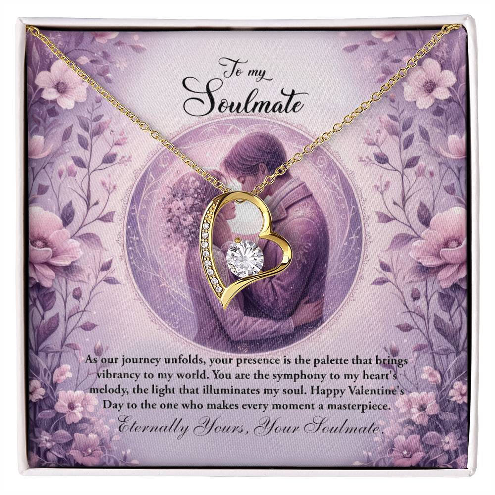 Valentine-st26b Forever Love Necklace, Gift to My Soulmate with Beautiful Message Card