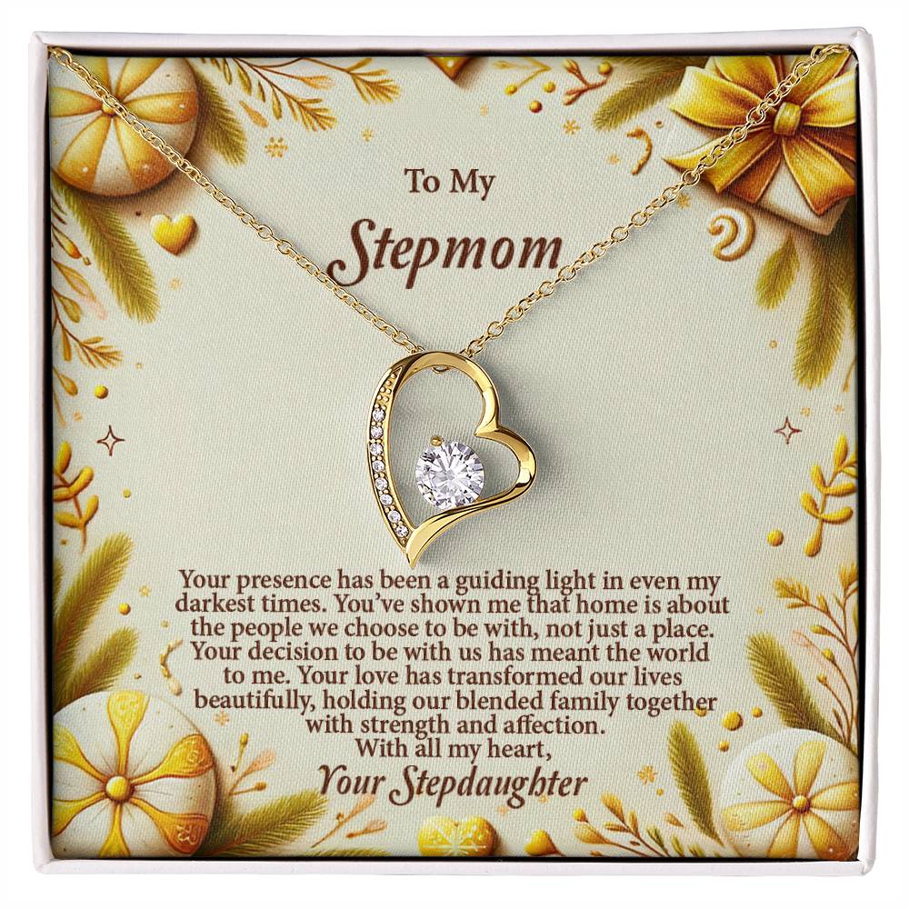 4056c Forever Love Necklace, Gift to my Stepmom with Beautiful Message Card